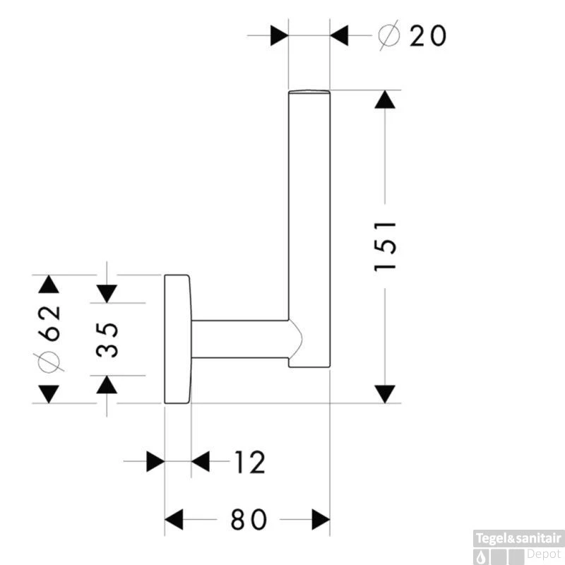 Hansgrohe E/s Reserverolhouder Chroom 4 Hansgrohe E/s Reserverolhouder Chroom - Afbeelding 2