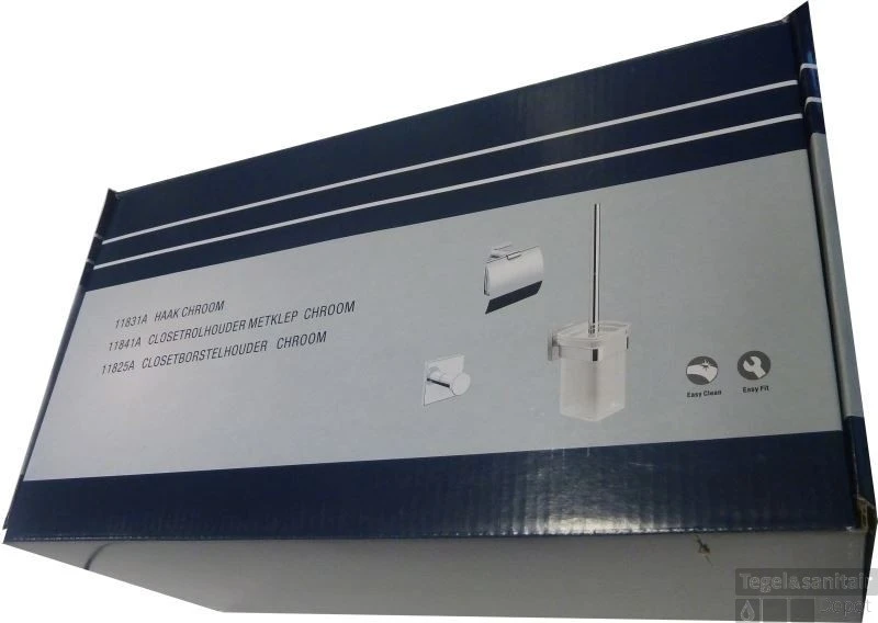 B&w-luxury Spicey Toiletset Met Haak - Closetrol En Borstelhouder Chroom 4 B&w-luxury Spicey Toiletset Met Haak - Closetrol En Borstelhouder Chroom - Afbeelding 2