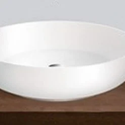 Alape Ab Serie Opbouwwastafel Rond 45 Cm.z/kraangat Z/overloop Wit