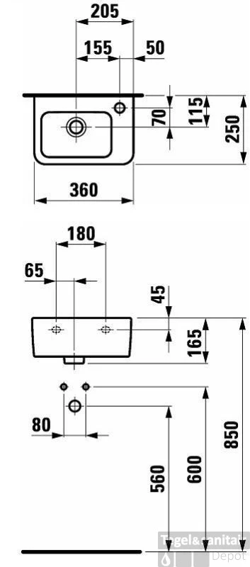 Laufen Pro A Fontein 36x25 Cm. Kraangat Rechts Wit 4 Laufen Pro A Fontein 36x25 Cm. Kraangat Rechts Wit - Afbeelding 2