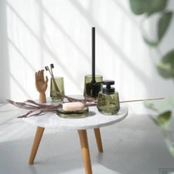 Badkamerset - Zeepdispenser 380 Ml / Tandenborstelbeker Sealskin Mood Groen -Goedkope Stijl Baden Winkel 800044 sfeer 4 1