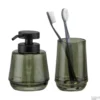 Badkamerset - Zeepdispenser 380 Ml / Tandenborstelbeker Sealskin Mood Groen