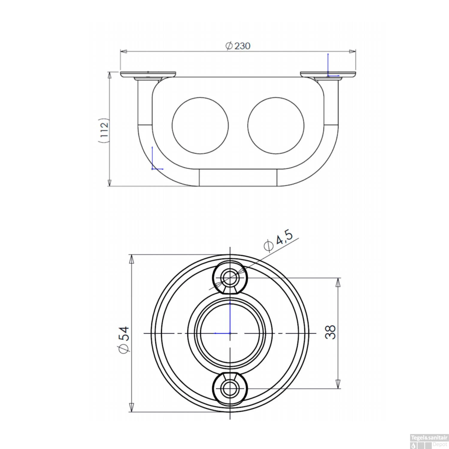 Dubbele Bekerhouder Sapho Aqualine Hangend Wit 4 Dubbele Bekerhouder Sapho Aqualine Hangend Wit - Afbeelding 2