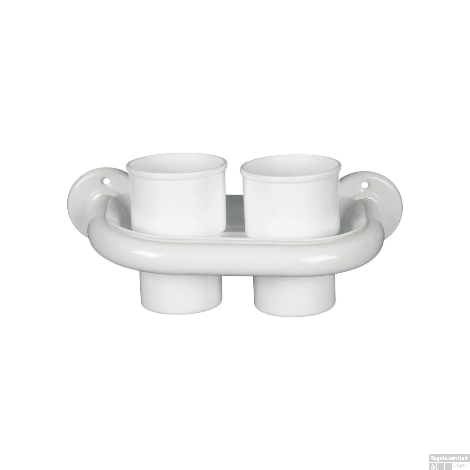 Dubbele Bekerhouder Sapho Aqualine Hangend Wit 3 Dubbele Bekerhouder Sapho Aqualine Hangend Wit