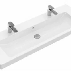 Villeroy & Boch Subway 2.0 Meubelwastafel 130x47 2xkraangat M/overloop Cerami Wit