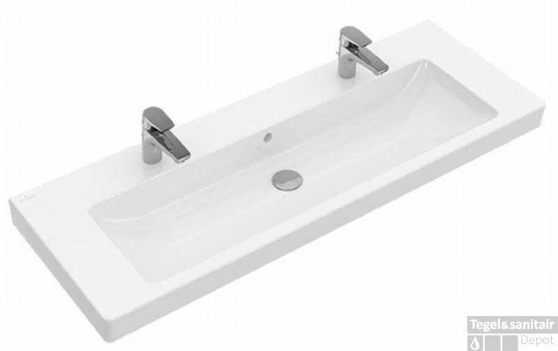 Villeroy & Boch Subway 2.0 Meubelwastafel 130x47 2xkraangat M/overloop Cerami Wit 3 Villeroy & Boch Subway 2.0 Meubelwastafel 130x47 2xkraangat M/overloop Cerami Wit