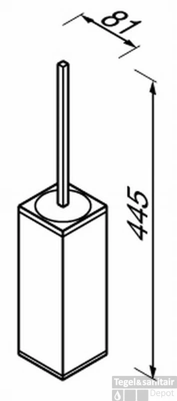 Geesa Modern Art Closetborstelhouder Met Zwarte Borstel Chroom 4 Geesa Modern Art Closetborstelhouder Met Zwarte Borstel Chroom - Afbeelding 2