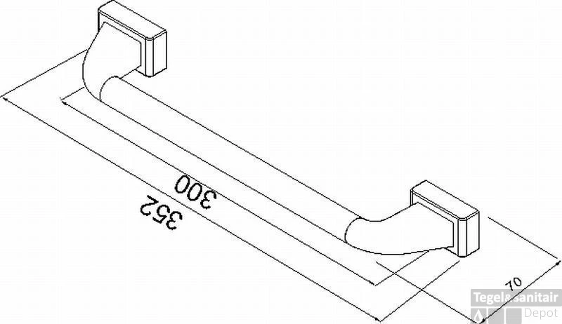 Badgreep Geesa Hotel Vierkante Bevestiging 30 Cm. Chroom 4 Badgreep Geesa Hotel Vierkante Bevestiging 30 Cm. Chroom - Afbeelding 2