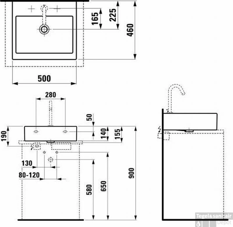 Laufen Living City Opbouw Wastafel 50x46cm.zonder Kraangat Wit 4 Laufen Living City Opbouw Wastafel 50x46cm.zonder Kraangat Wit - Afbeelding 2