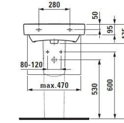 Laufen Pro S Compact Wastafel 55x38 Cm.1x Kraangat Met Overloop Wit -Goedkope Stijl Baden Winkel 84621