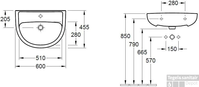 Gustavsberg Saval 2.0 Wastafel 60x45.5 Cm. Wit 4 Gustavsberg Saval 2.0 Wastafel 60x45.5 Cm. Wit - Afbeelding 2