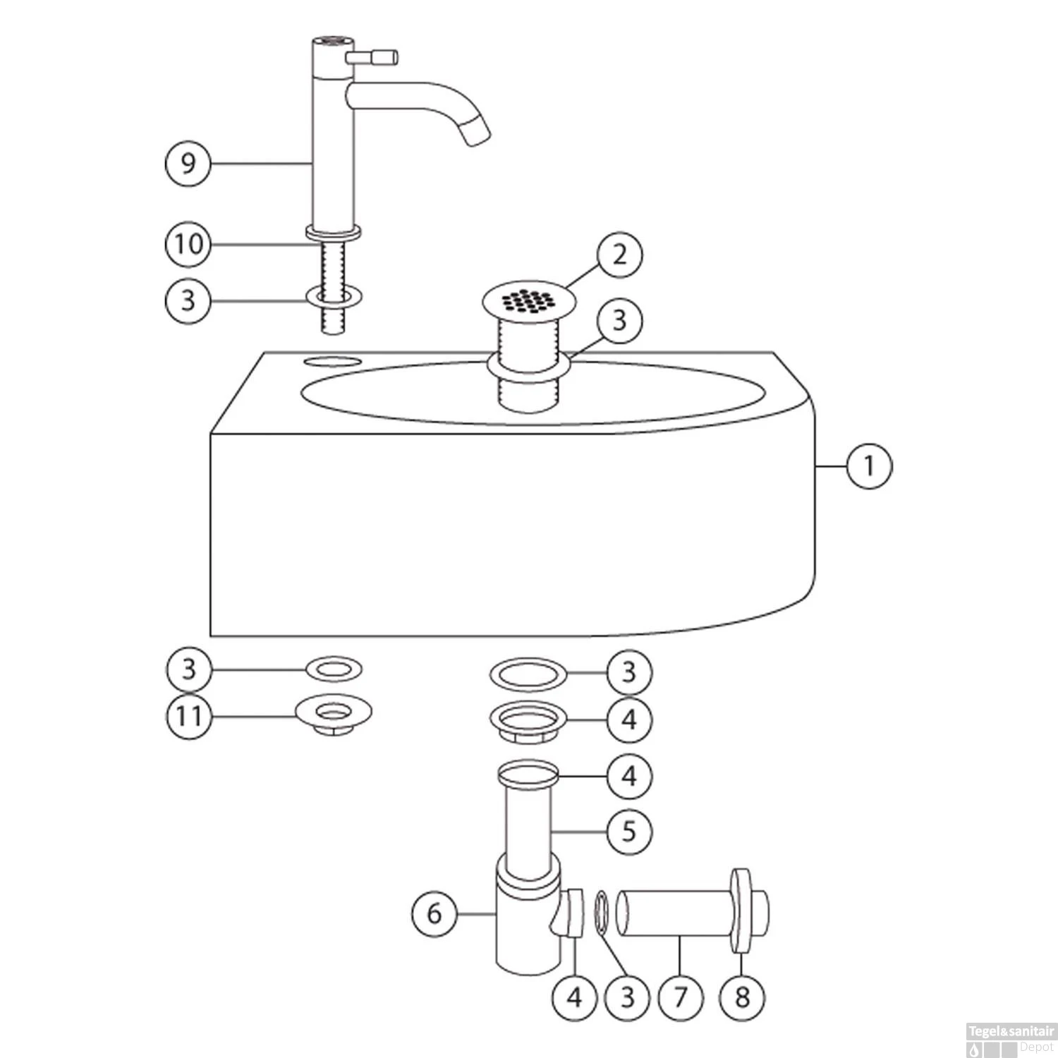 Fonteinset Differnz Cleo 30x30x10 Cm Bluestone Zwart 5 Fonteinset Differnz Cleo 30x30x10 Cm Bluestone Zwart - Afbeelding 3
