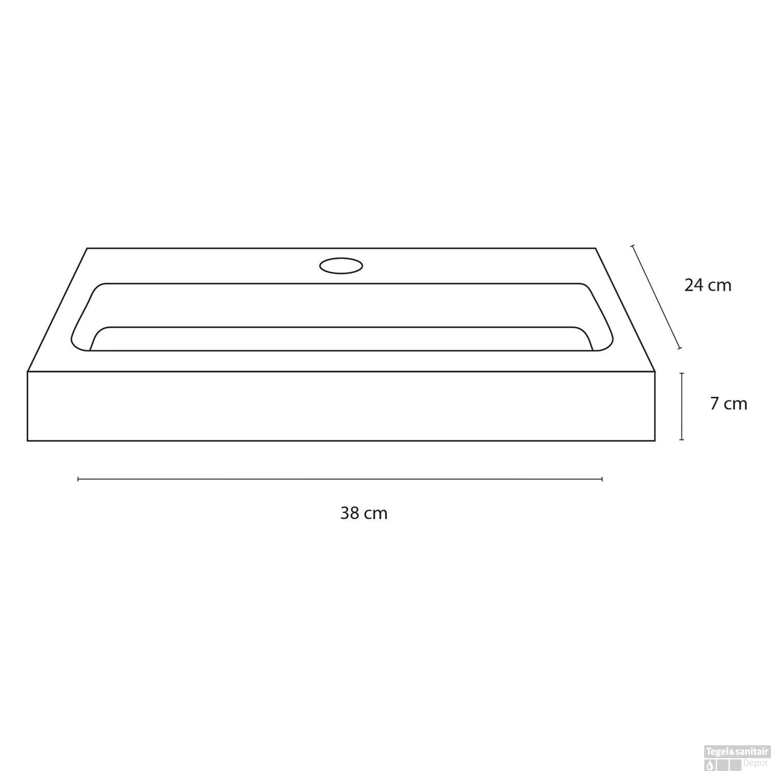 Fontein Differnz Flat Small 7x38x24 Cm Keramiek Wit 5 Fontein Differnz Flat Small 7x38x24 Cm Keramiek Wit - Afbeelding 3