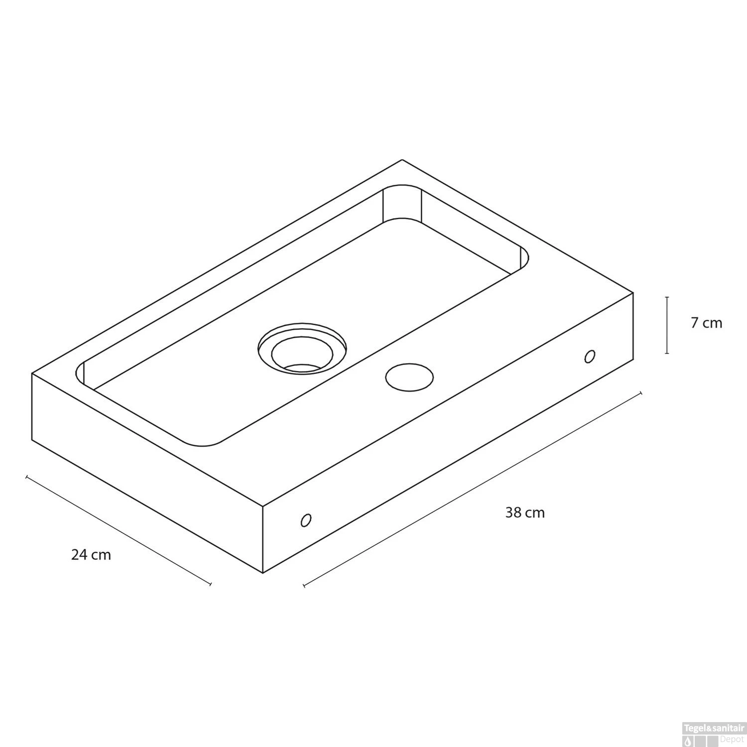 Fonteinset Differnz Flat Small 38x24x7 Cm Bluestone Zwart 4 Fonteinset Differnz Flat Small 38x24x7 Cm Bluestone Zwart - Afbeelding 2