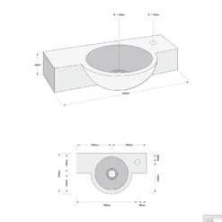 BWS Fonteinset | Fynn | Natuursteen | Met Kraan En Sifon | 40x23x8cm | Mat Zwart -Goedkope Stijl Baden Winkel 8711674010586 t