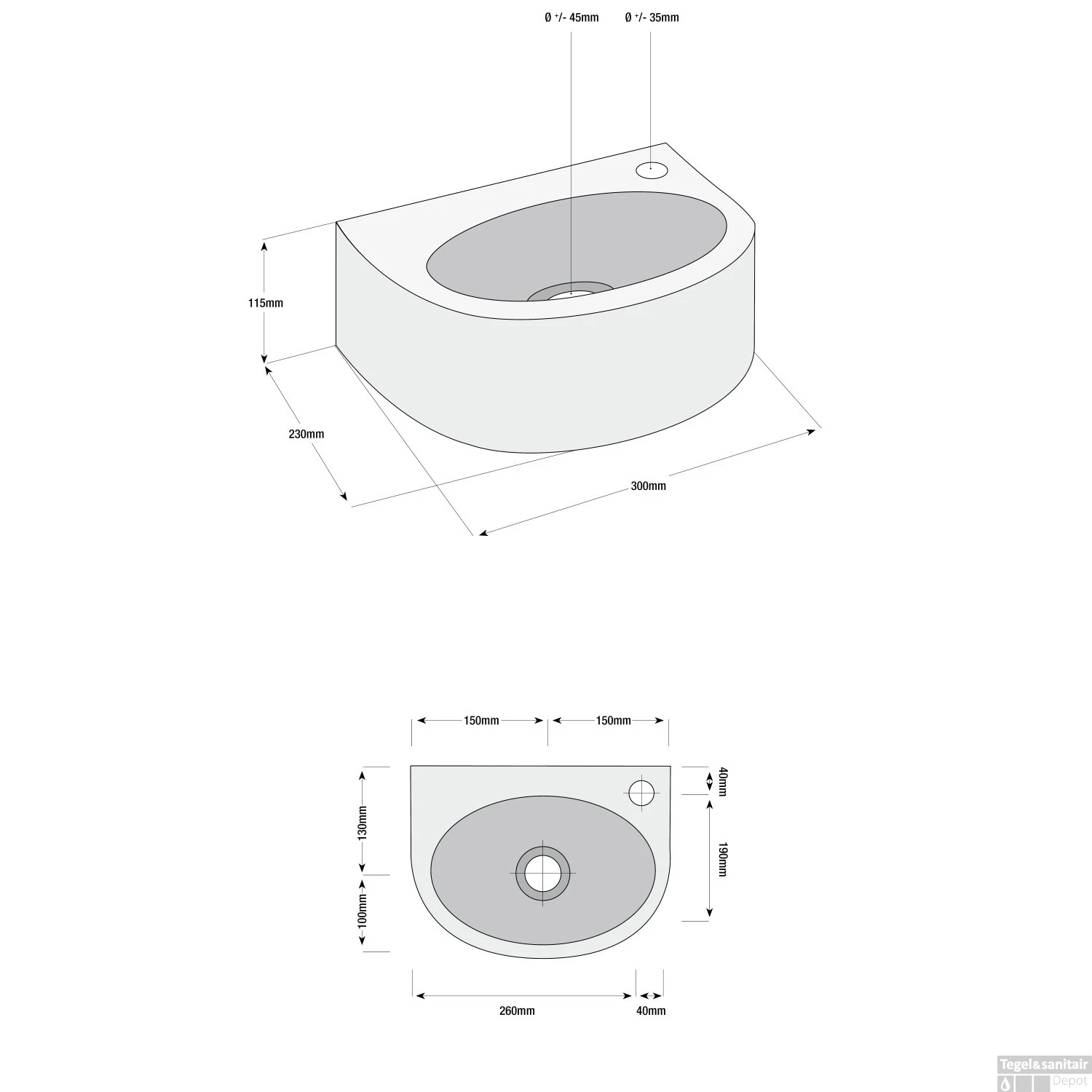 Fonteinset Boss & Wessing Gustav Keramiek Inclusief Eénhendelkraan En Sifon 30x22x11 Cm Wit 4 Fonteinset Boss & Wessing Gustav Keramiek Inclusief Eénhendelkraan En Sifon 30x22x11 Cm Wit - Afbeelding 2