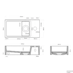 Fonteinset Differnz Rechts 36x18.5x9 Cm Solid Surface Mat Wit (inclusief Mat Verchroomde Kraan Sifon En Afvoer) -Goedkope Stijl Baden Winkel 8712793543160 08