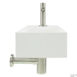 Fonteinset Differnz Rechts 36x18.5x9 Cm Solid Surface Mat Wit (inclusief Mat Verchroomde Kraan Sifon En Afvoer) -Goedkope Stijl Baden Winkel 8712793543160 16