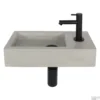 Fonteinset Differnz Jukon Rechts 38.5x18.5x9 Cm Beton Grijs (inclusief Mat Zwarte Kraan Sifon En Afvoer) -Goedkope Stijl Baden Winkel 8712793548226 03