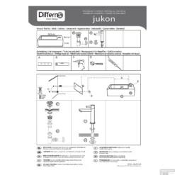 Fonteinset Differnz Jukon Rechts 38.5x18.5x9 Cm Beton Grijs (inclusief Mat Zwarte Kraan Sifon En Afvoer) -Goedkope Stijl Baden Winkel 8712793548226 08