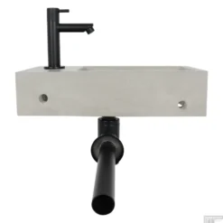 Fonteinset Differnz Jukon Rechts 38.5x18.5x9 Cm Beton Grijs (inclusief Mat Zwarte Kraan Sifon En Afvoer) -Goedkope Stijl Baden Winkel 8712793548226 19