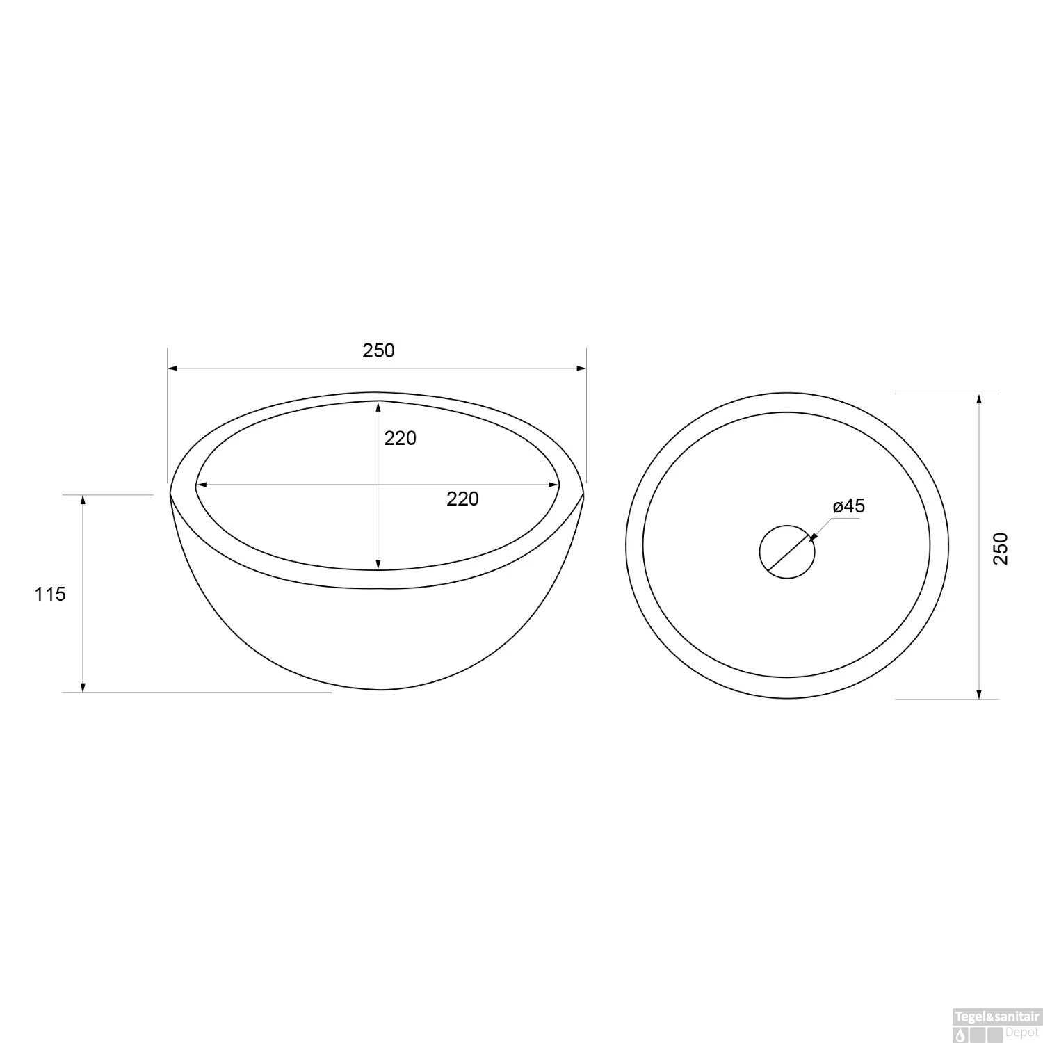 Waskom Differnz Ruz 25x11.5 Cm Beton Grijs 5 Waskom Differnz Ruz 25x11.5 Cm Beton Grijs - Afbeelding 3