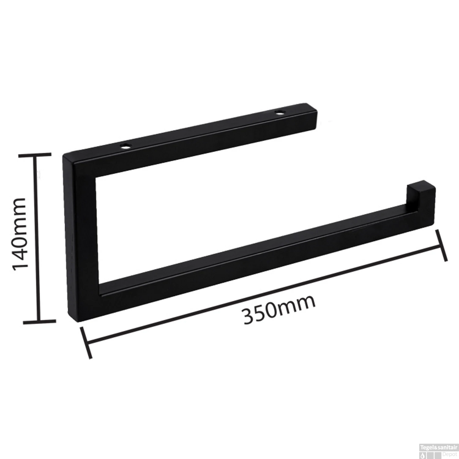 Handdoekhouder Differnz 35x14 Cm Mat Zwart 4 Handdoekhouder Differnz 35x14 Cm Mat Zwart - Afbeelding 2