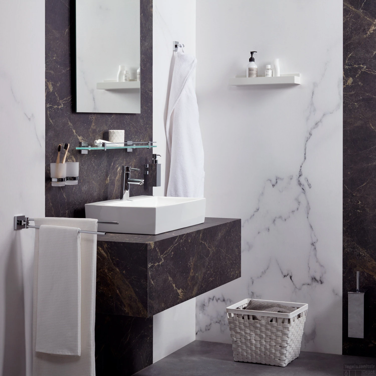 Glashouder Dubbel Haceka Mezzo Chroom 4 Glashouder Dubbel Haceka Mezzo Chroom - Afbeelding 2