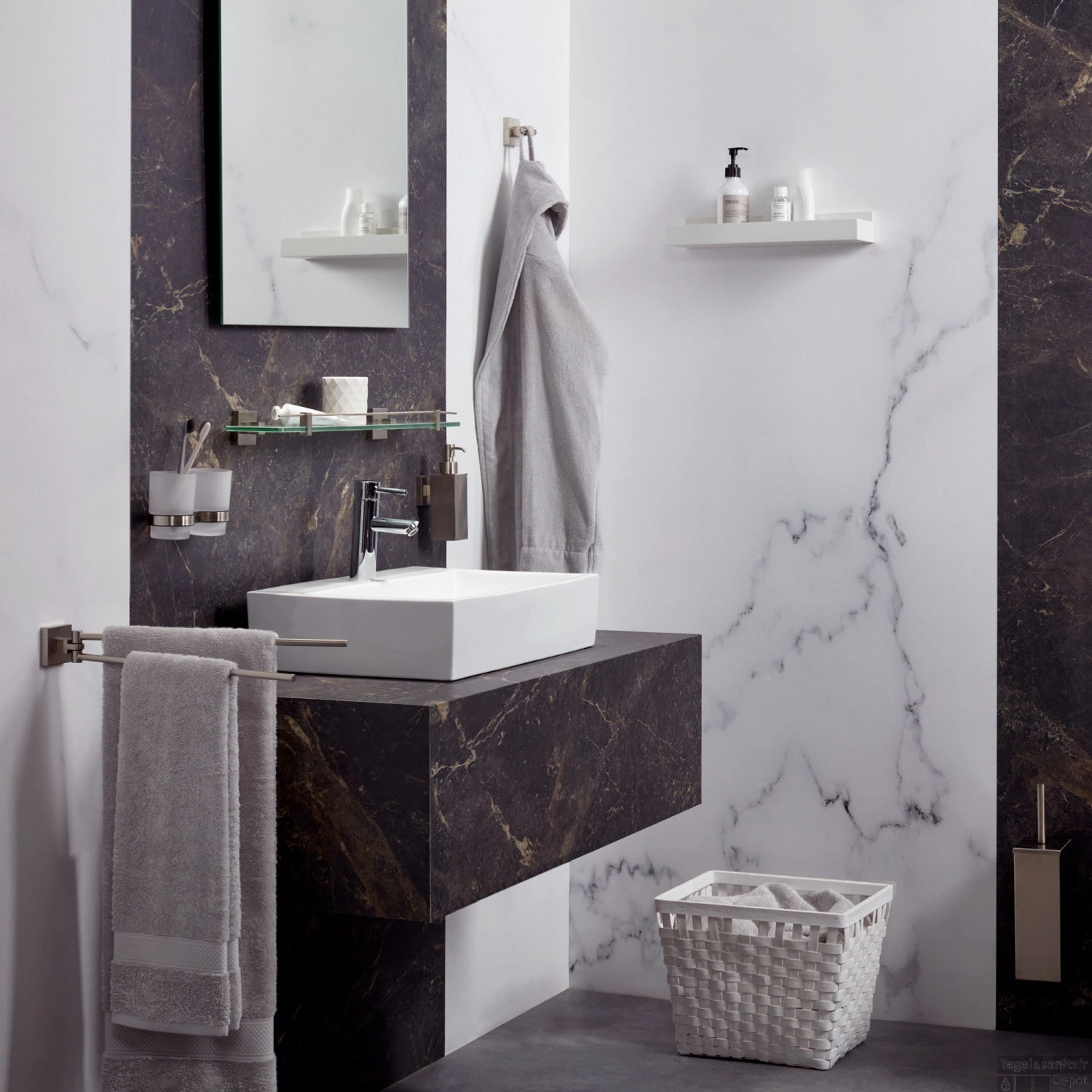 Glashouder Dubbel Haceka Mezzo Tec Mat Chroom 4 Glashouder Dubbel Haceka Mezzo Tec Mat Chroom - Afbeelding 2