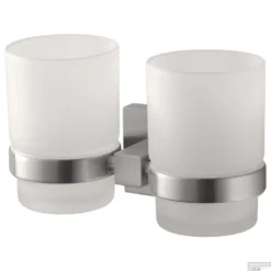 Glashouder Dubbel Haceka Mezzo Tec Mat Chroom