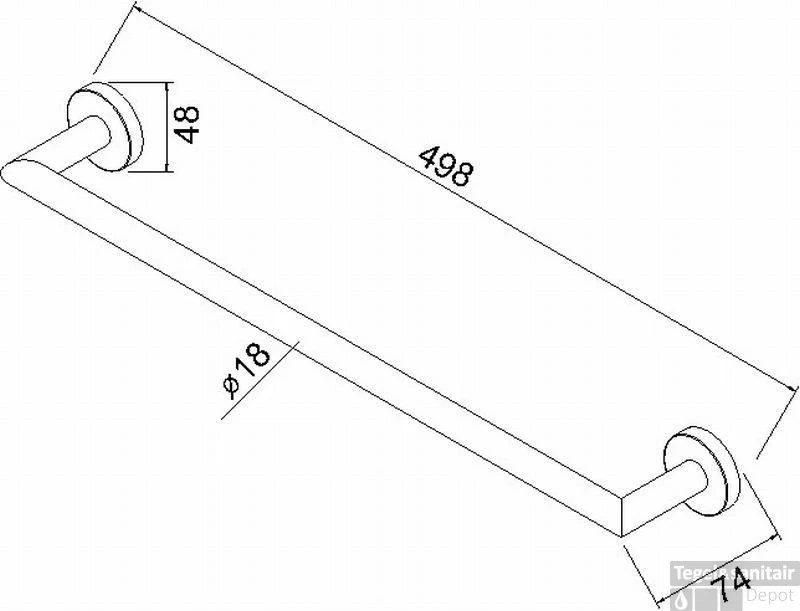 Geesa Nemox Wandhanddoekhouder 45 Cm. Chroom 4 Geesa Nemox Wandhanddoekhouder 45 Cm. Chroom - Afbeelding 2