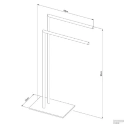 Handdoekrek Sealskin Tube 2-armig Vrijstaand Zwart -Goedkope Stijl Baden Winkel 8720553004233 5