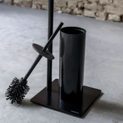 Toiletbutler Sealskin Tube Met Toiletrolhouder En Toiletborstel Met Houder Vrijstaand Zwart -Goedkope Stijl Baden Winkel 8720553004240 5