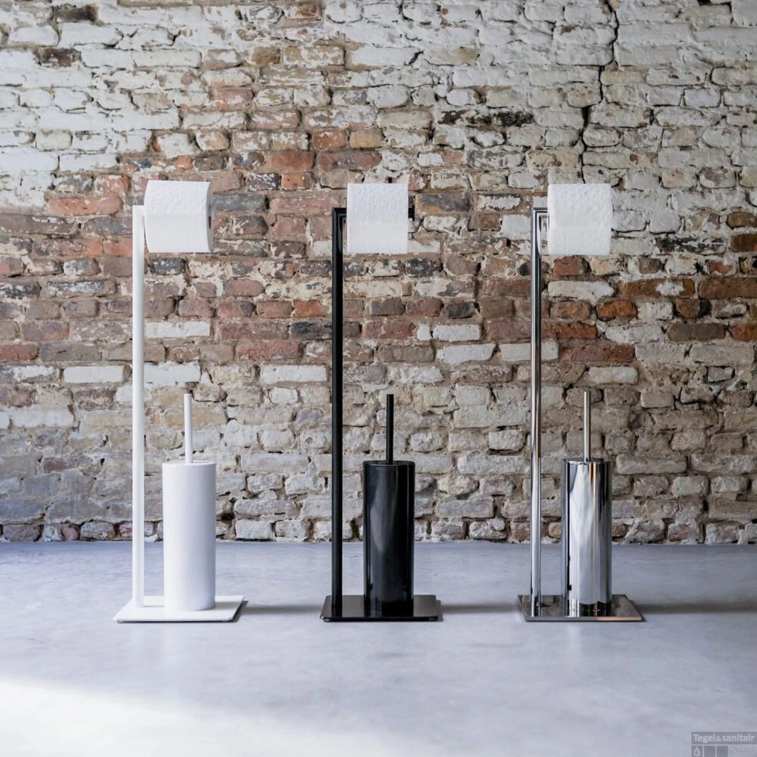 Toiletbutler Sealskin Tube Met Toiletrolhouder En Toiletborstel Met Houder Vrijstaand Wit 6 Toiletbutler Sealskin Tube Met Toiletrolhouder En Toiletborstel Met Houder Vrijstaand Wit - Afbeelding 4