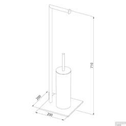 Toiletbutler Sealskin Tube Met Toiletrolhouder En Toiletborstel Met Houder Vrijstaand Zwart -Goedkope Stijl Baden Winkel 8720553004240 8