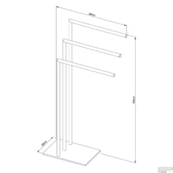 Handdoekrek Sealskin Tube 3-armig Vrijstaand Zwart -Goedkope Stijl Baden Winkel 8720553004257 5