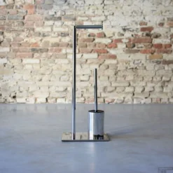 Toiletbutler Sealskin Tube Met Toiletrolhouder, Reserverolhouder En Toiletborstel Met Houder Vrijstaand Chroom -Goedkope Stijl Baden Winkel 8720553004288 4