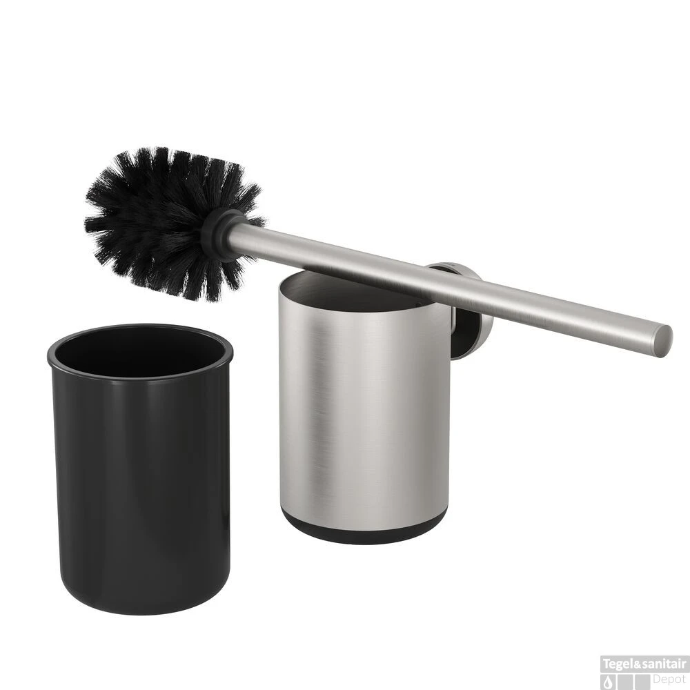 Toiletborstel Met Houder Tiger Cooper RVS Geborsteld / Zwart 5 Toiletborstel Met Houder Tiger Cooper RVS Geborsteld / Zwart - Afbeelding 3