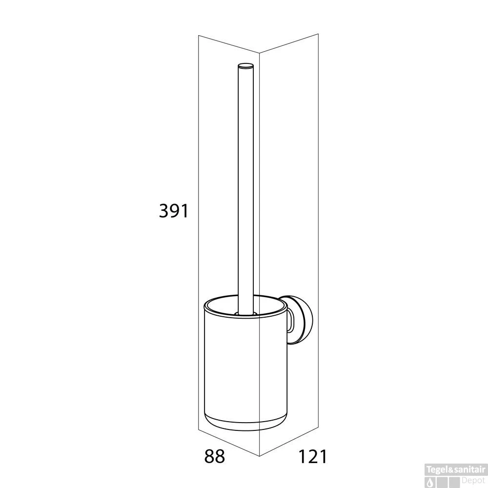 Toiletborstel Met Houder Tiger Cooper RVS Geborsteld / Zwart 6 Toiletborstel Met Houder Tiger Cooper RVS Geborsteld / Zwart - Afbeelding 4