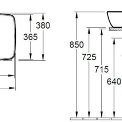 Villeroy & Boch Artis Opzetwastafel 58x38 Cm. Z/kraangat Z/overloop Wit -Goedkope Stijl Baden Winkel 89558
