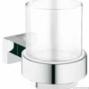 Grohe Essentials Cube Glashouder Met Glas Chroom
