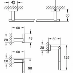 Grohe Essentials Cube Accessoireset 4-in-1 (haak-handdh-rolh-ring) Chroom -Goedkope Stijl Baden Winkel 90015