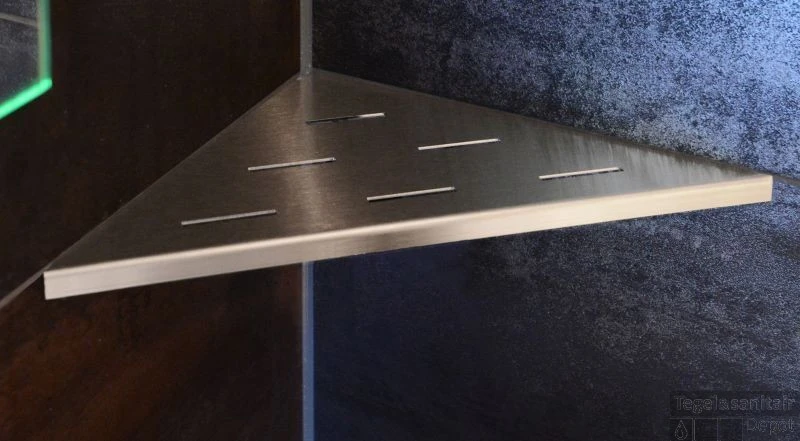 Looox Corner Shelf Hoekplanchet 30 X 22 Cm. Rvs Geborsteld 4 Looox Corner Shelf Hoekplanchet 30 X 22 Cm. Rvs Geborsteld - Afbeelding 2