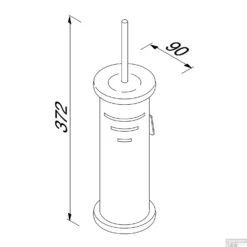 Wand Closetborstelhouder Met Witte Borstel Geesa Hotel Chroom -Goedkope Stijl Baden Winkel 915115 tekening