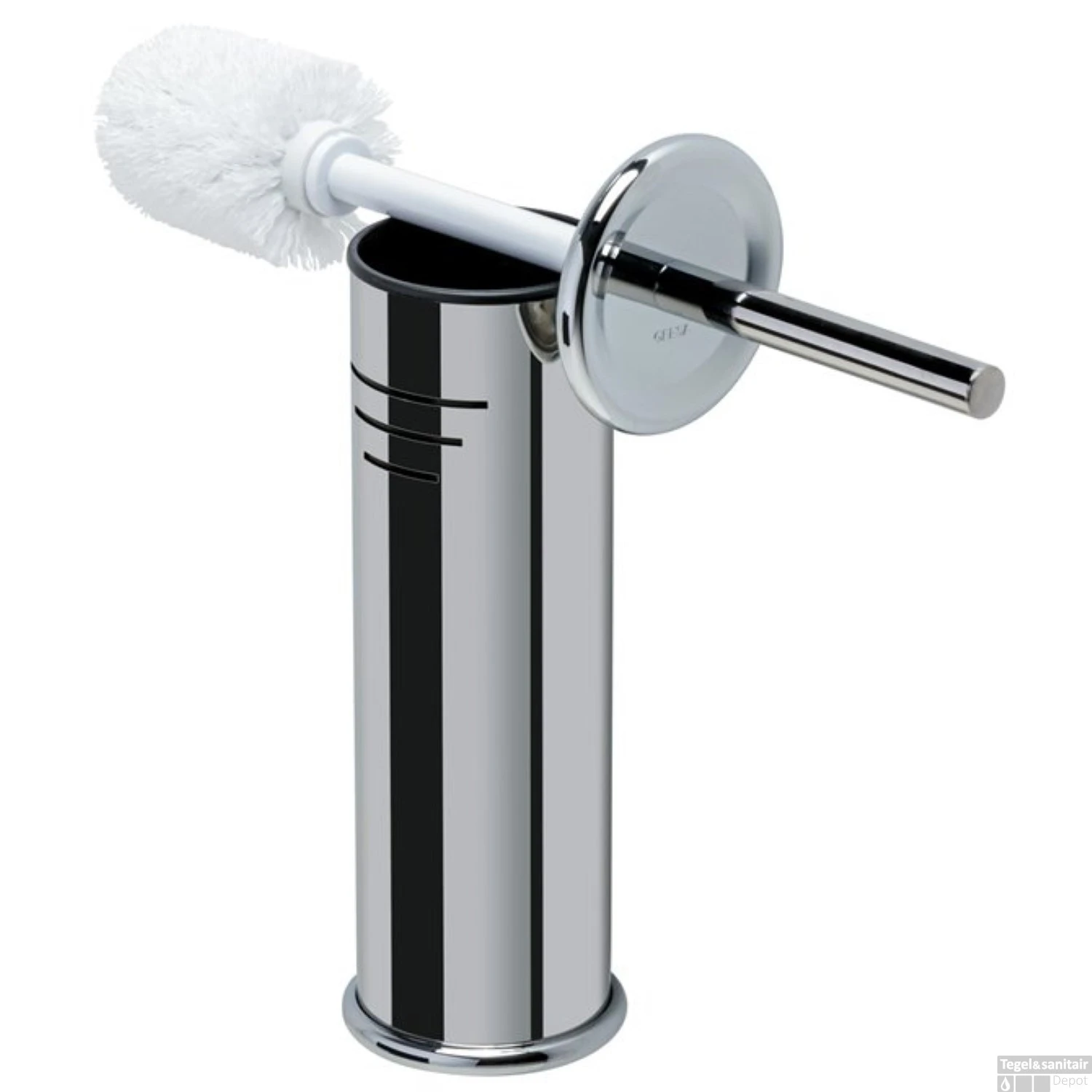 Closetborstelhouder Staand Model Met Witte Borstel Geesa Hotel Chroom 4 Closetborstelhouder Staand Model Met Witte Borstel Geesa Hotel Chroom - Afbeelding 2