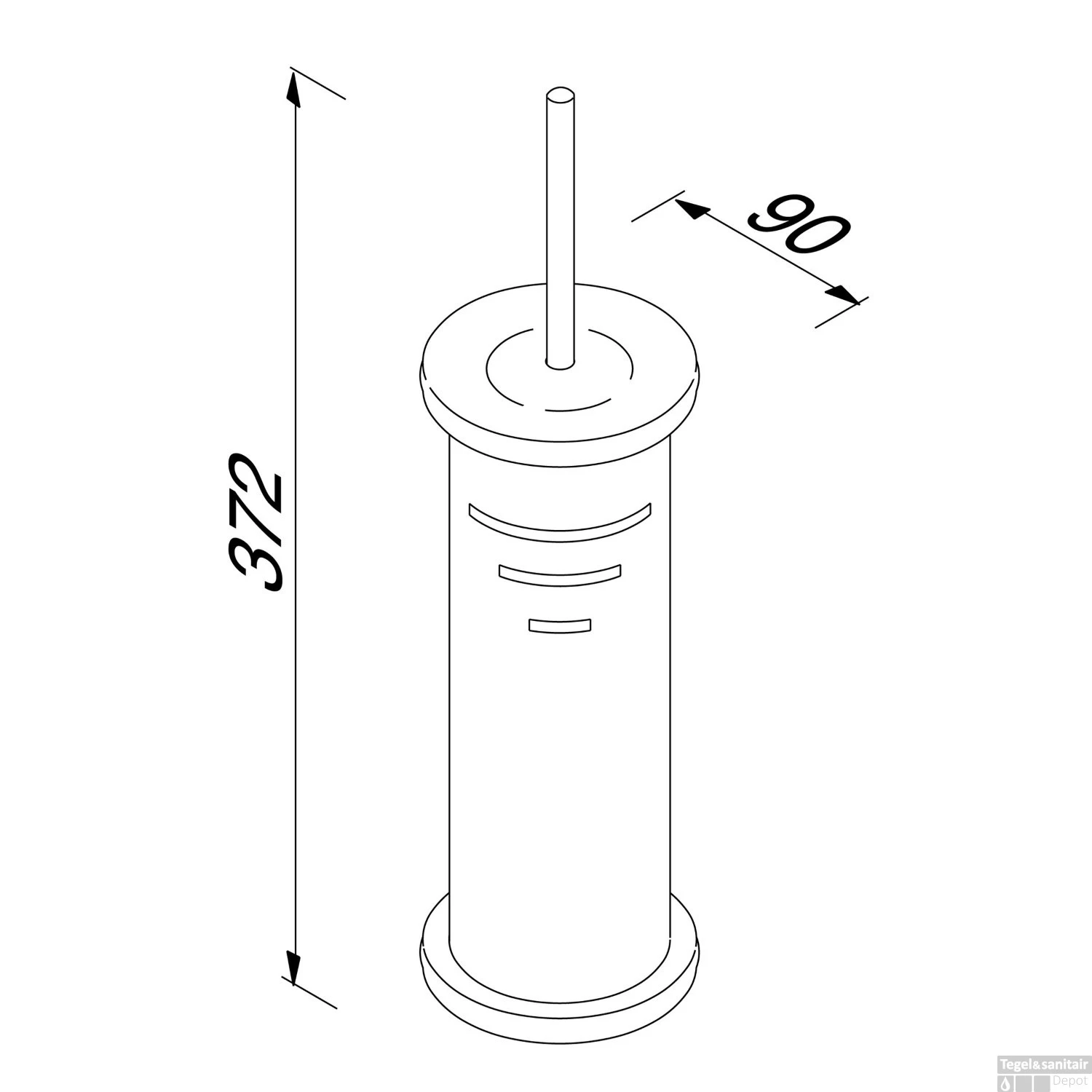 Closetborstelhouder Staand Model Met Witte Borstel Geesa Hotel Chroom 5 Closetborstelhouder Staand Model Met Witte Borstel Geesa Hotel Chroom - Afbeelding 3