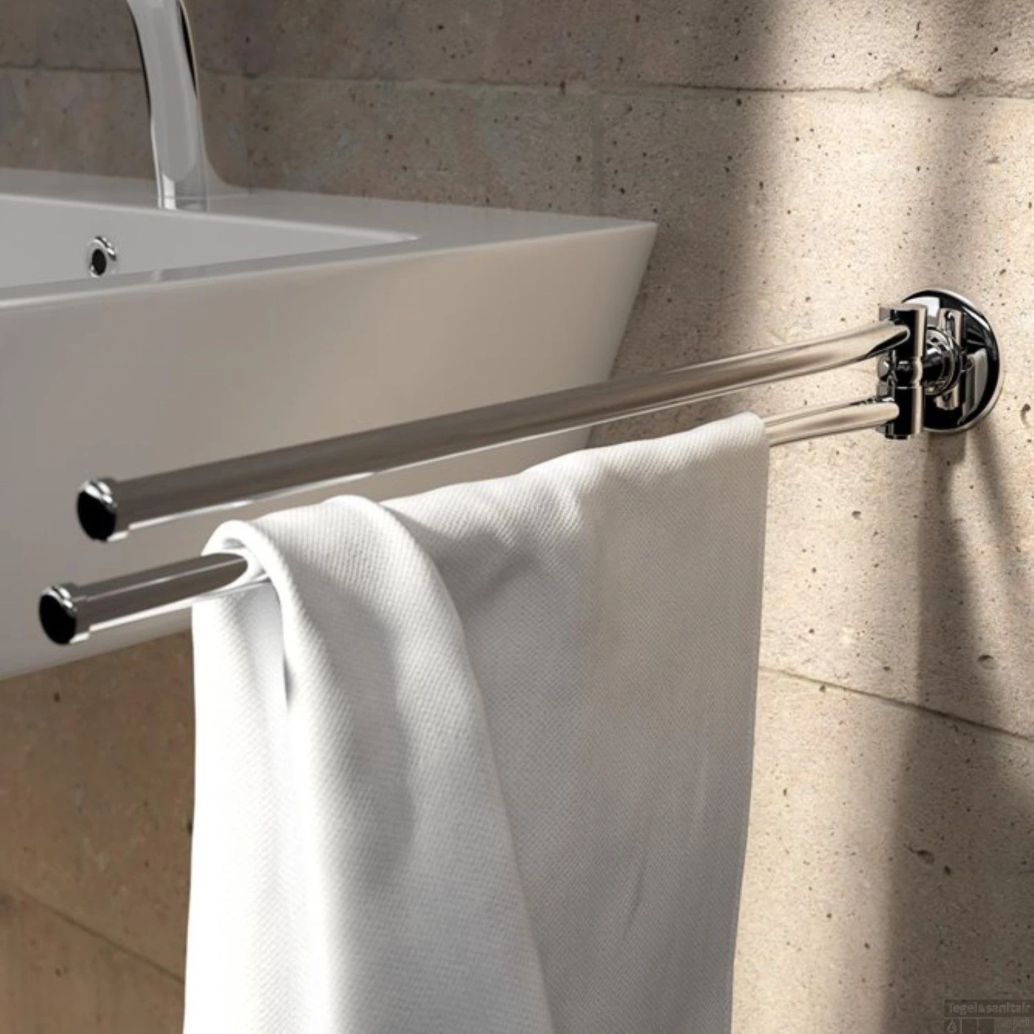 Handoekrek Geesa Hotel 2-armig Chroom 4 Handoekrek Geesa Hotel 2-armig Chroom - Afbeelding 2