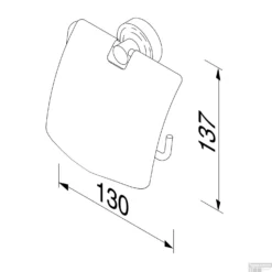 Toiletrolhouder Met Klep Rond Geesa Chroom -Goedkope Stijl Baden Winkel 915308 02 tekening