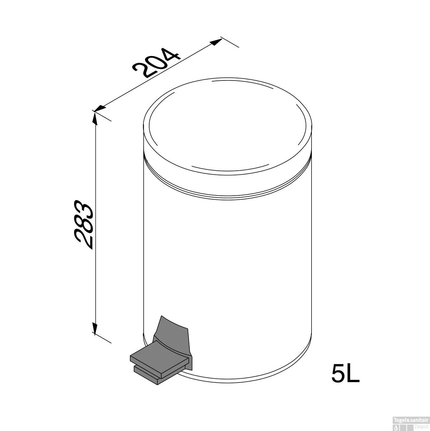 Pedaalemmer Vrijstaand Geesa Hotel 5 Liter Chroom 4 Pedaalemmer Vrijstaand Geesa Hotel 5 Liter Chroom - Afbeelding 2