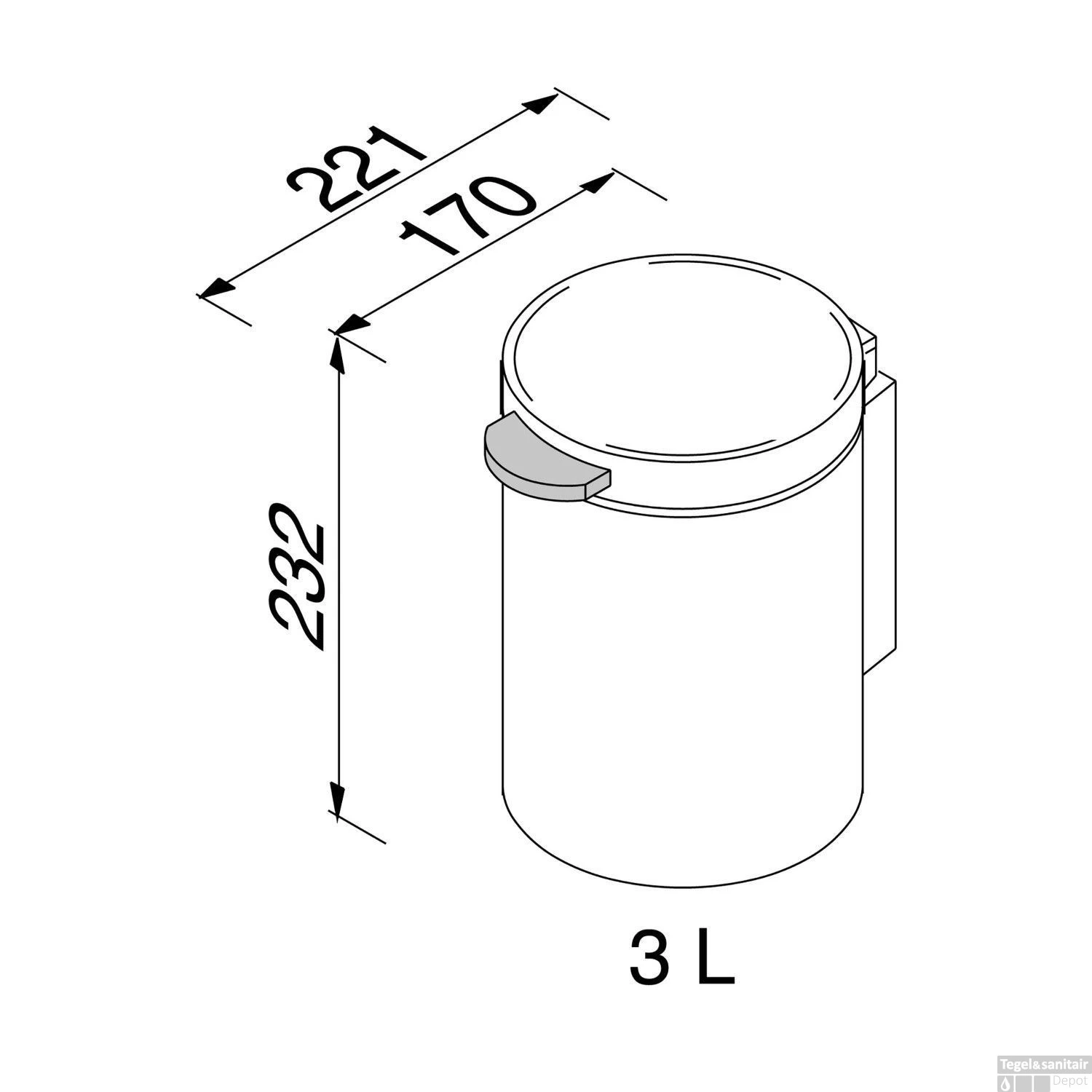 Wand Afvalemmer Geesa Hotel 3 Liter RVS Gepolijst 4 Wand Afvalemmer Geesa Hotel 3 Liter RVS Gepolijst - Afbeelding 2